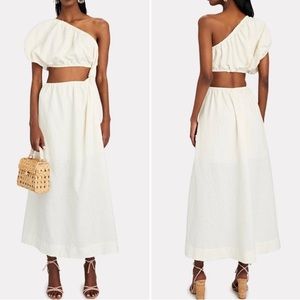 NWT Farm Rio Off White One Shoulder Cutout Maxi Dress